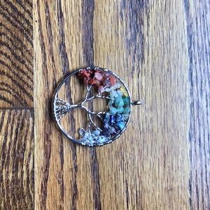 Rainbow rock necklace, charm